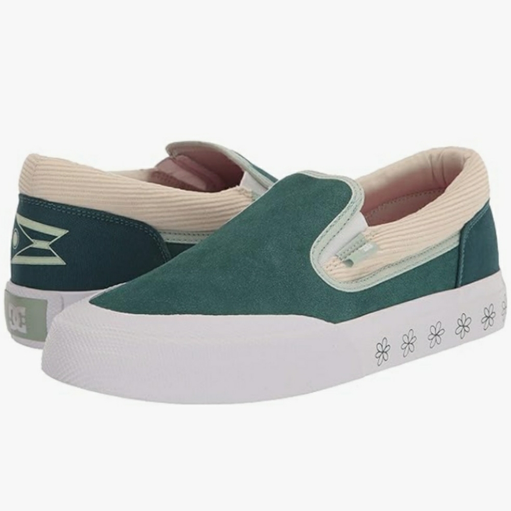 Women's DC Manual X Susie Green Skate Slip On Shoes Size US 6 Y2K 90's